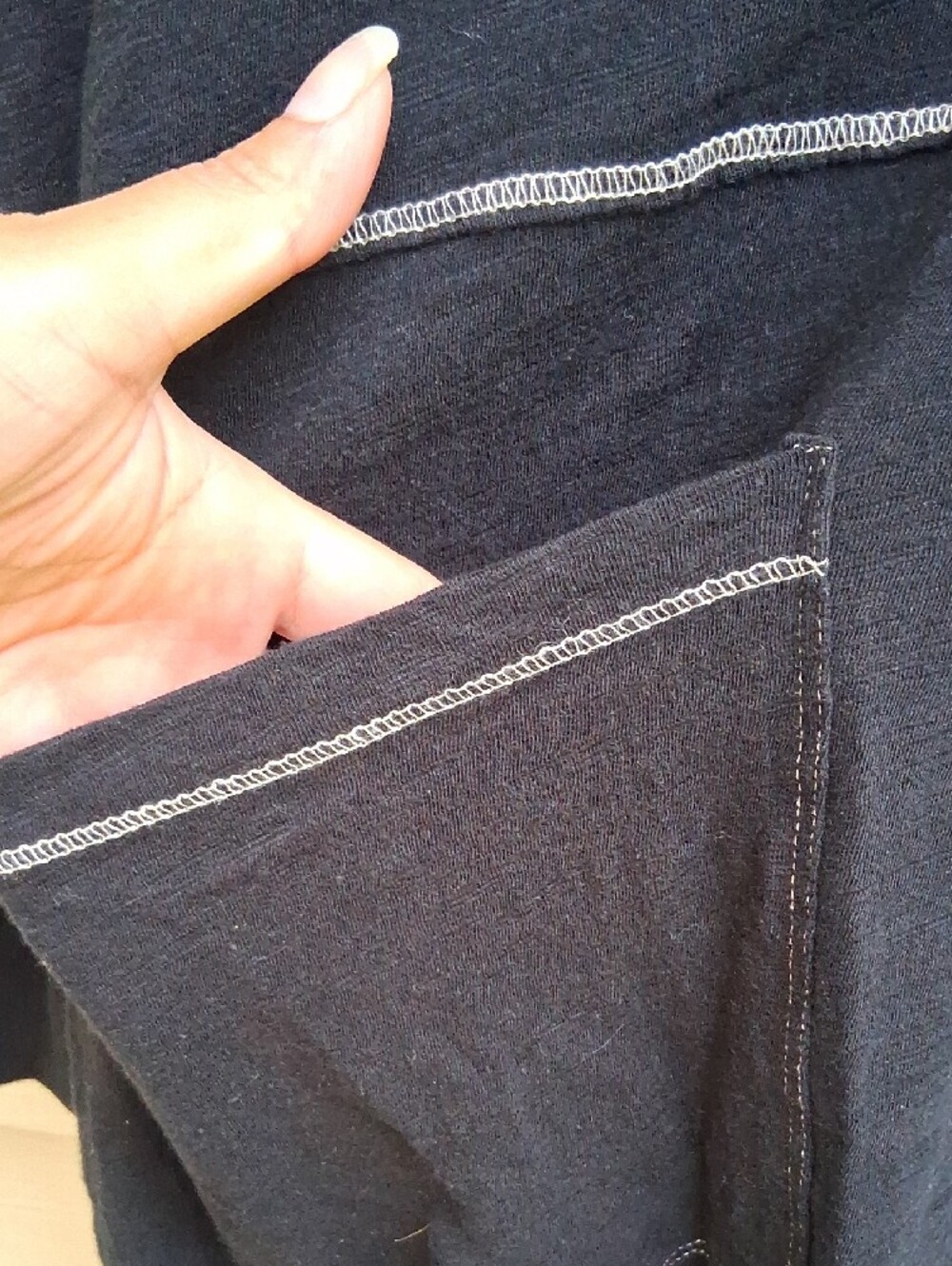 NATURAL LIFE Black V-Neck Tunic with Contrast Stitching - Picture 5 of 9